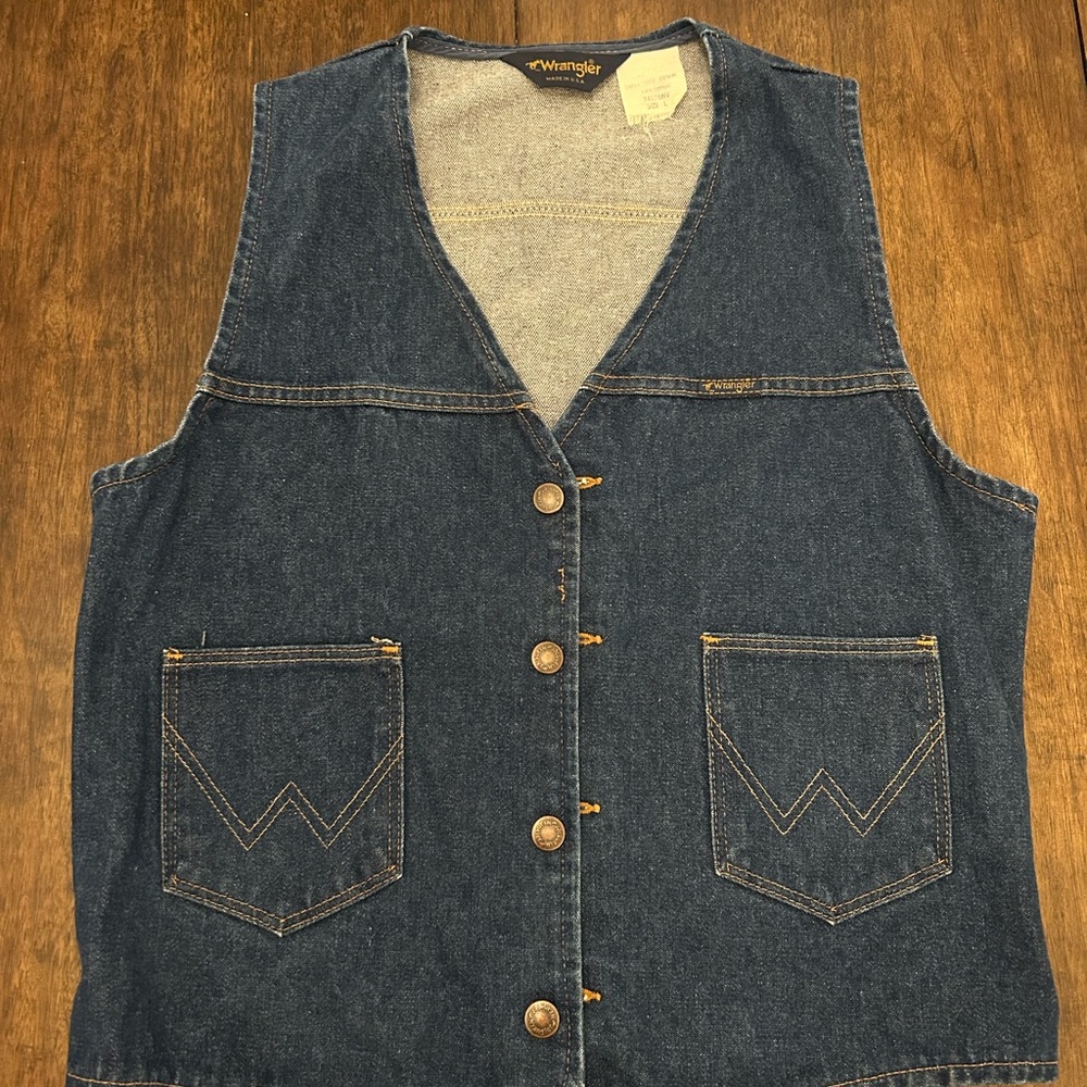Vintage Wrangler Western Denim Vest- L